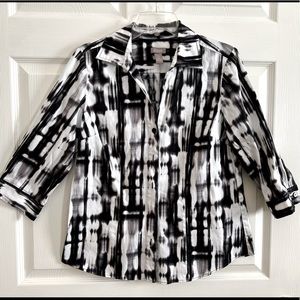 Chico’s size 1 cotton/spandex blouse with 3/4 sleeves